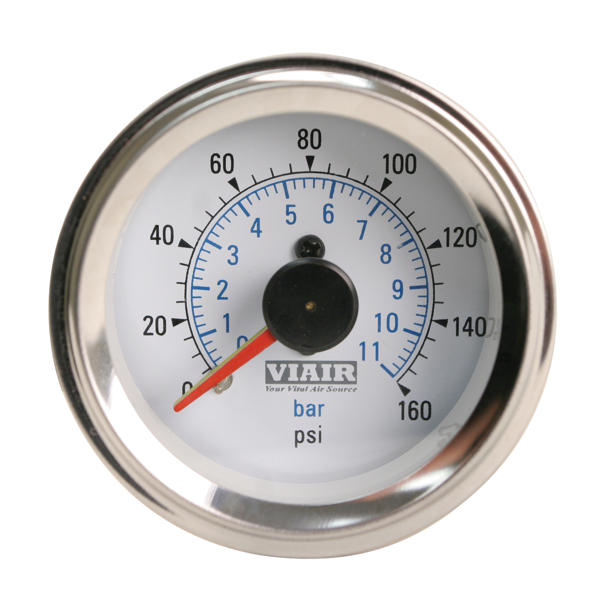 Viair Dual-Needle Air Gauge - 2in., 160 PSI, White Face, Model# 90080